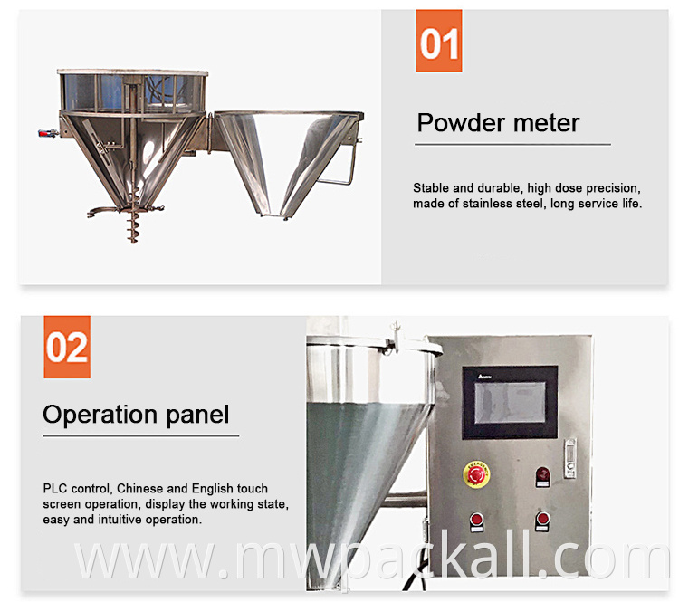 Automatic Servo Motor Auger Dry Grain Powder Particle Weighting Filling Machine 2 Years Warranty